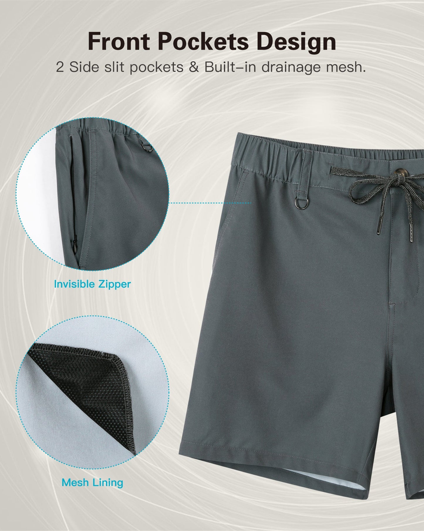 Short Casual Hombre color Gris, 12.7 cm de largo
