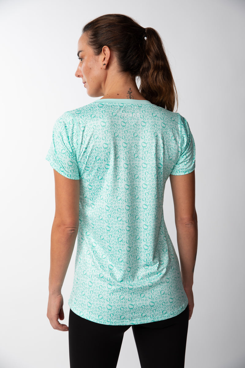 Polera deportiva cuello redondo Mujer - color Verde Agua