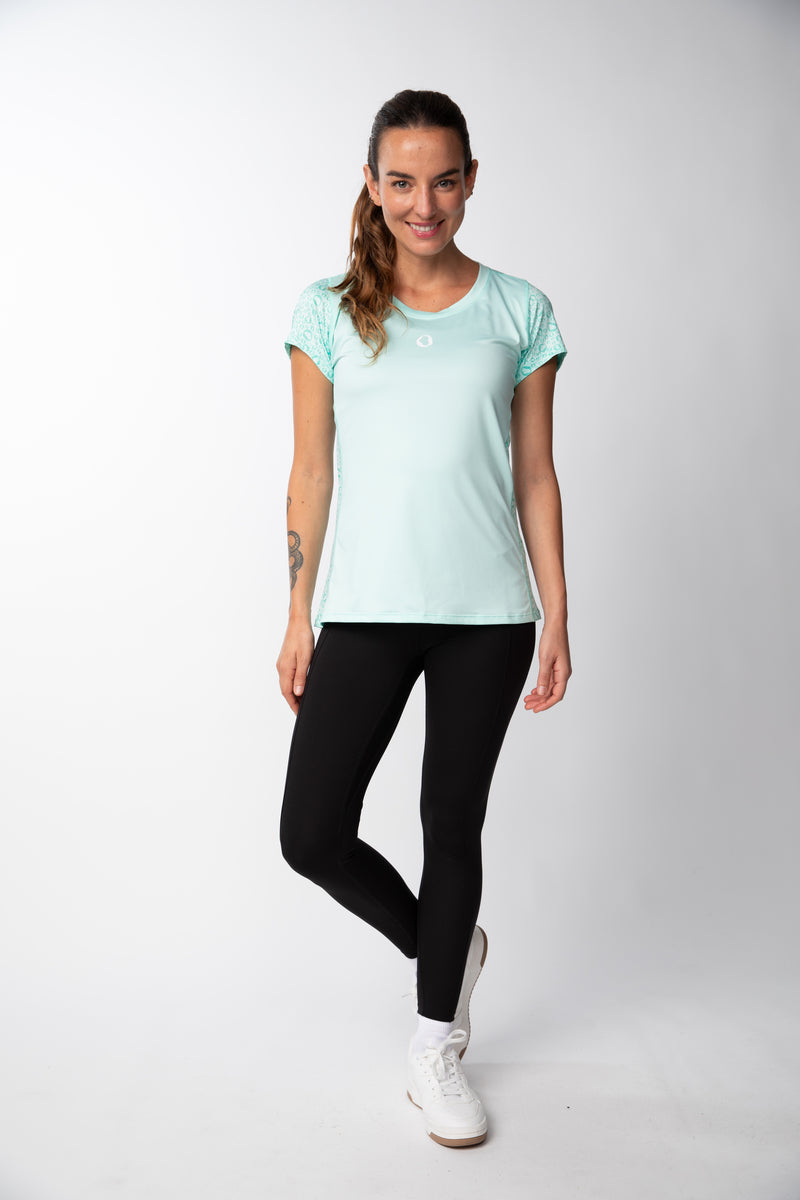 Polera deportiva cuello redondo Mujer - color Verde Agua