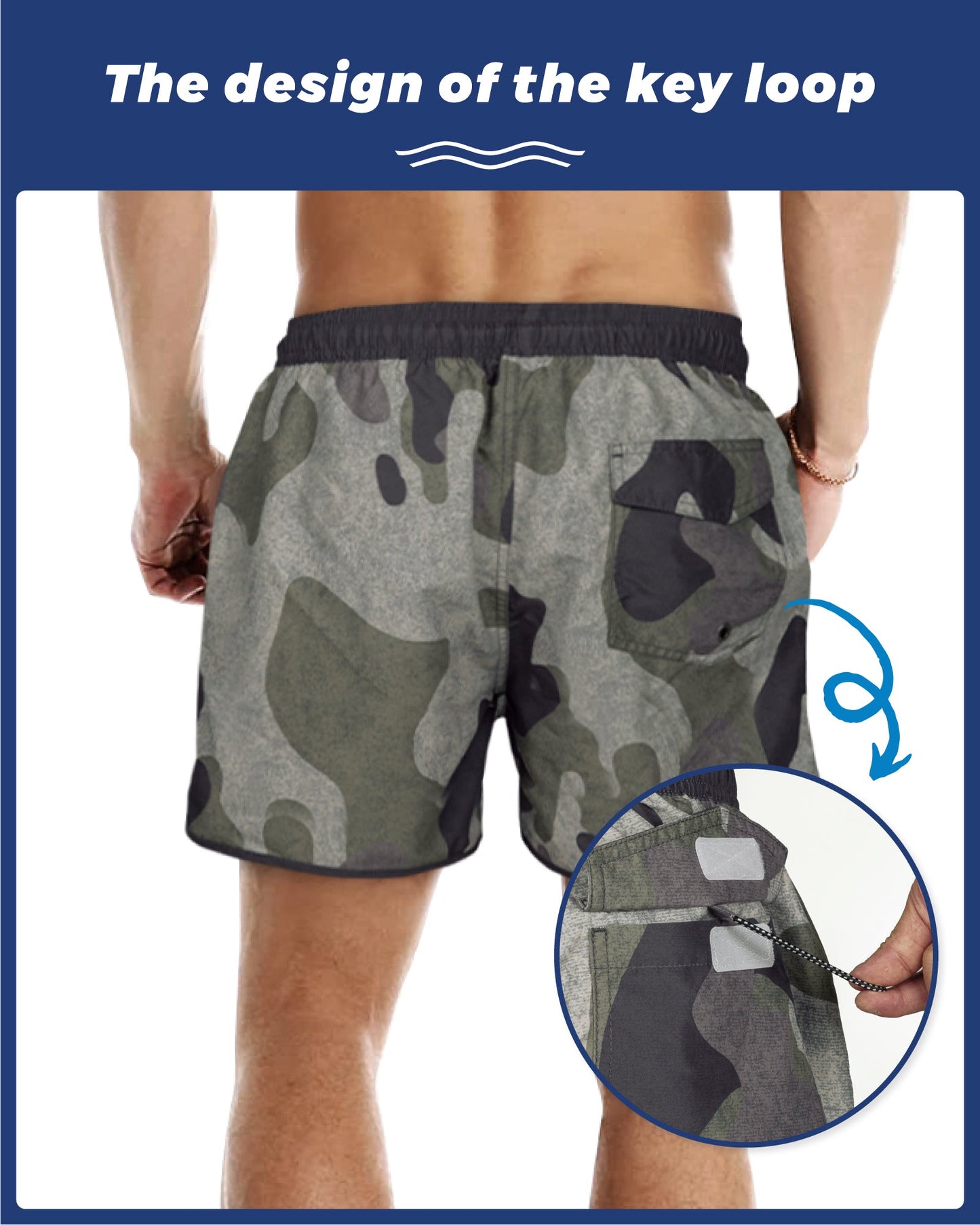 Traje de baño Hombre - Diseño estampado camuflaje vintage - secado rápido