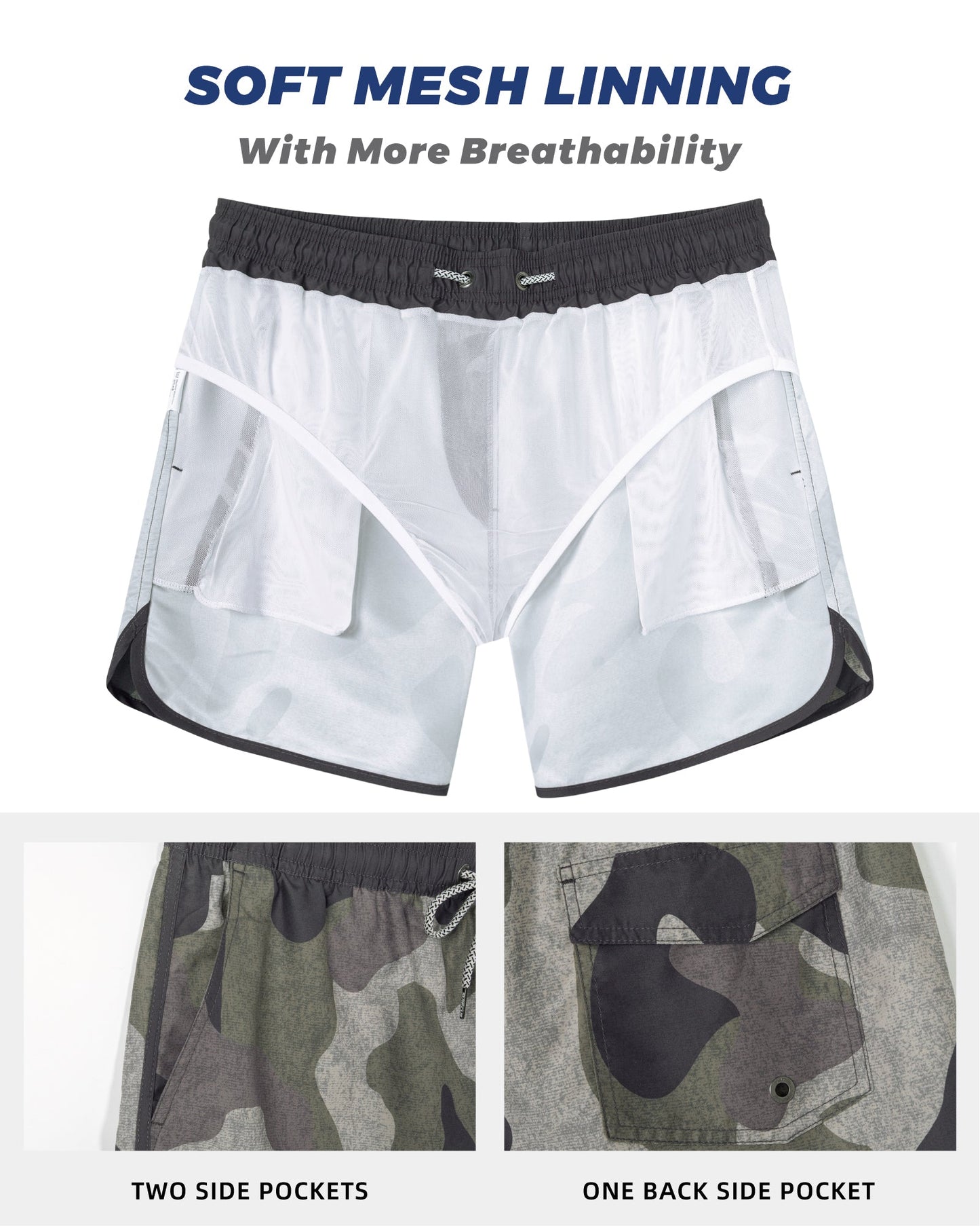 Traje de baño Hombre - Diseño estampado camuflaje vintage - secado rápido