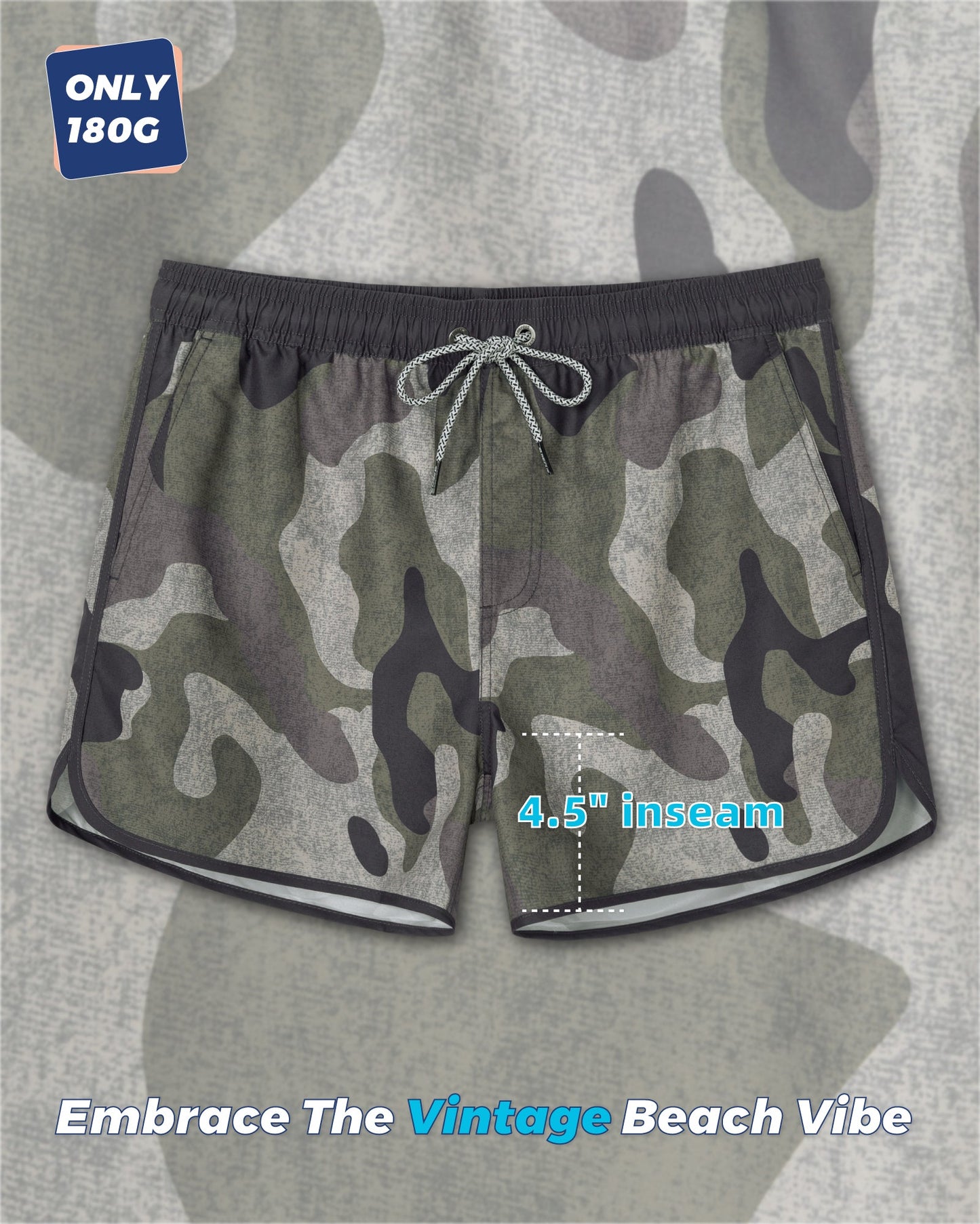 Traje de baño Hombre - Diseño estampado camuflaje vintage - secado rápido