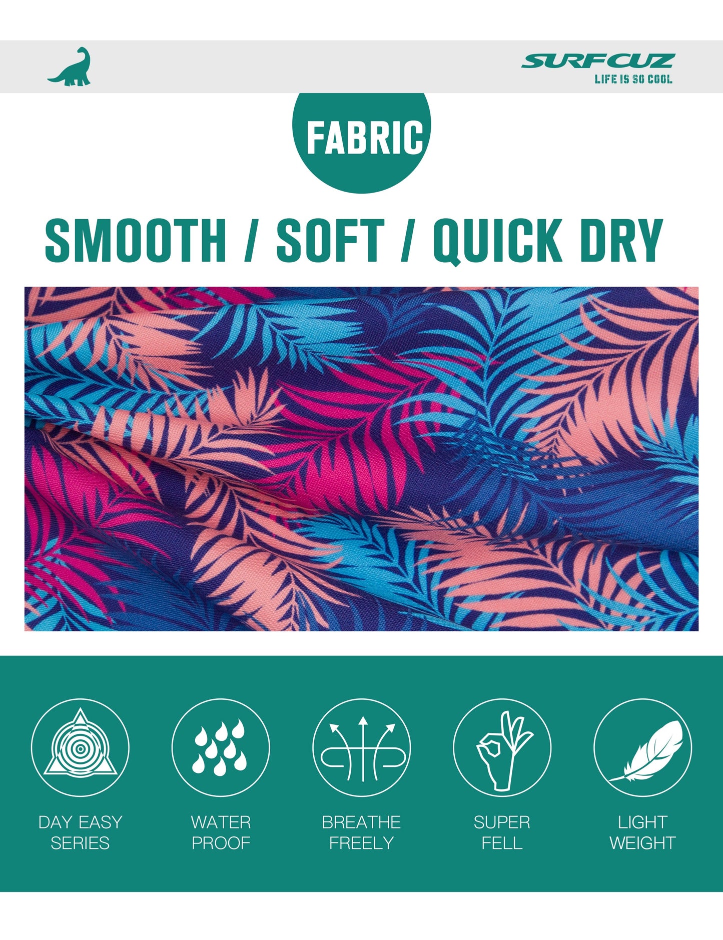 Boardshort Mujer Tiro bajo diseño Hojas tropicales - Secado Rápido