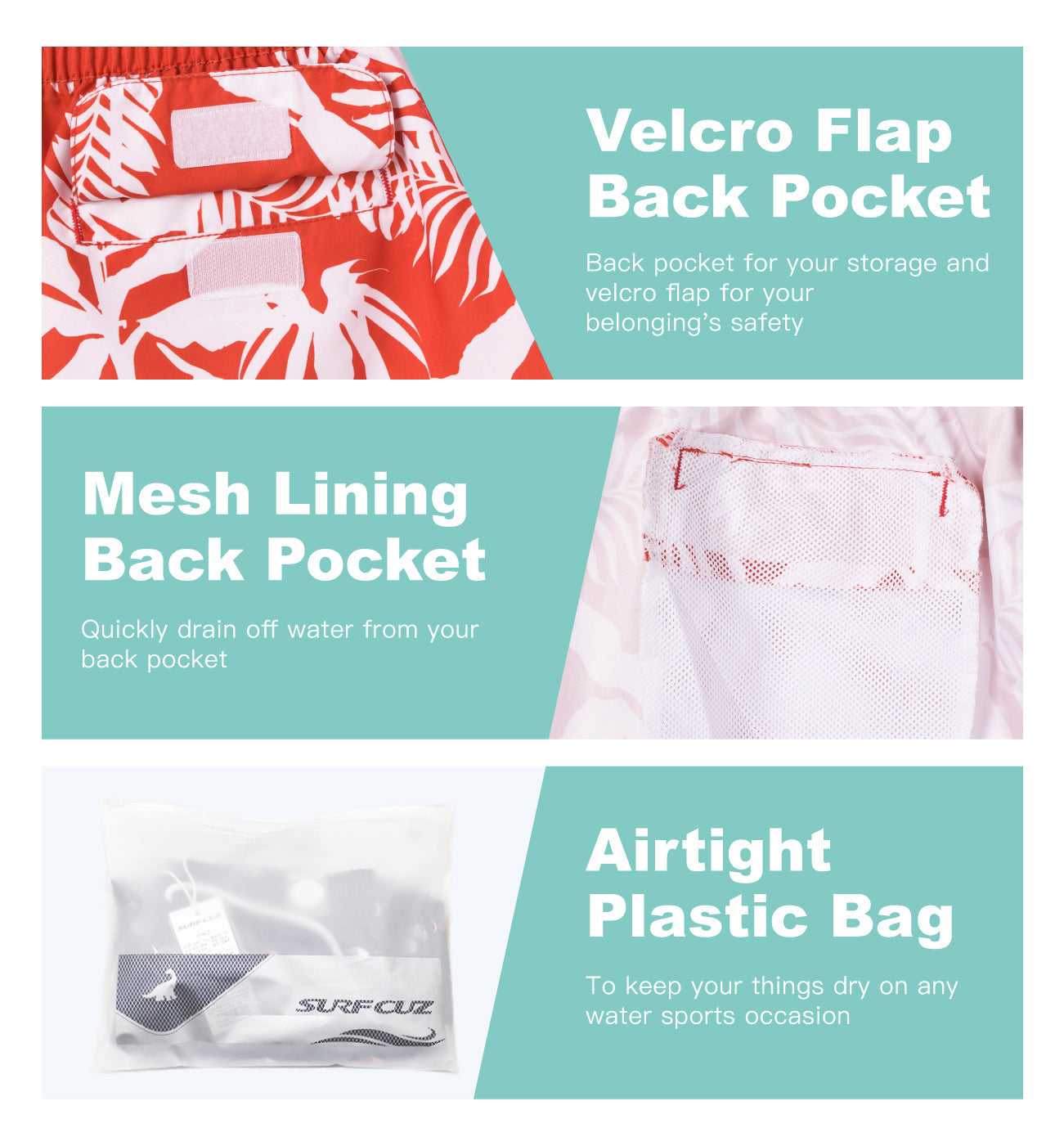 Boardshort Mujer Tiro bajo diseño Hojas blancas - Secado Rápido
