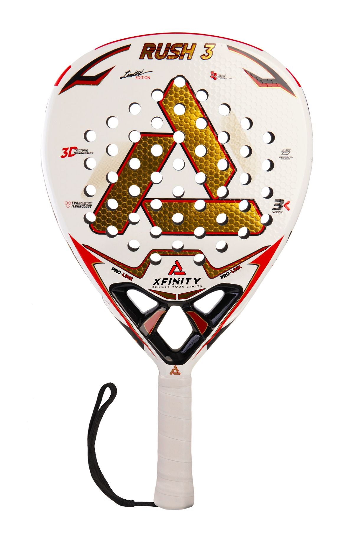 PALA PADEL XFINITY RUSH3 - CARBONO 3K - INCLUYE ESTUCHE
