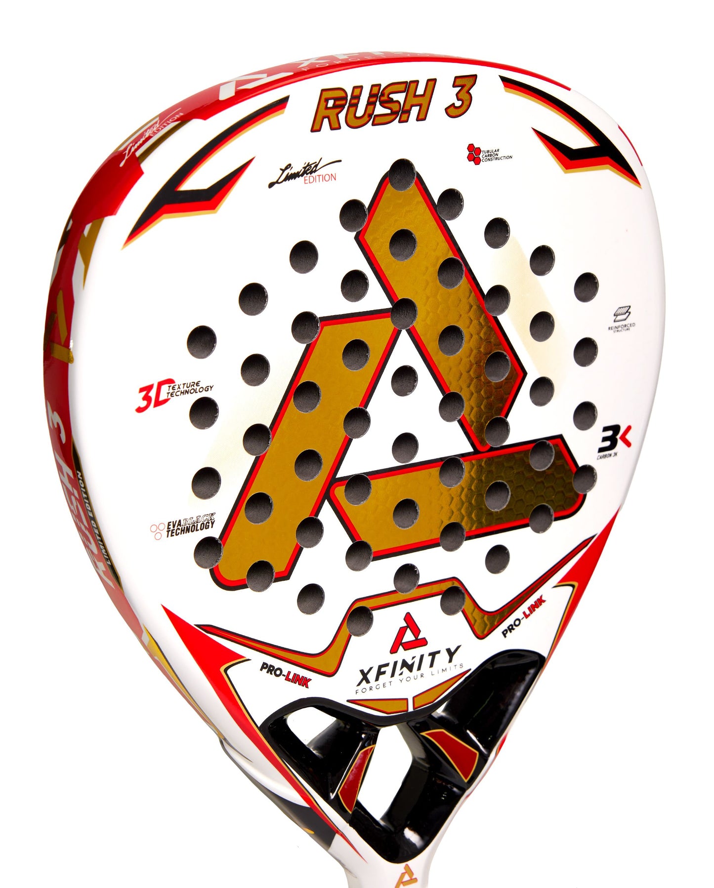PALA PADEL XFINITY RUSH3 - CARBONO 3K - INCLUYE ESTUCHE