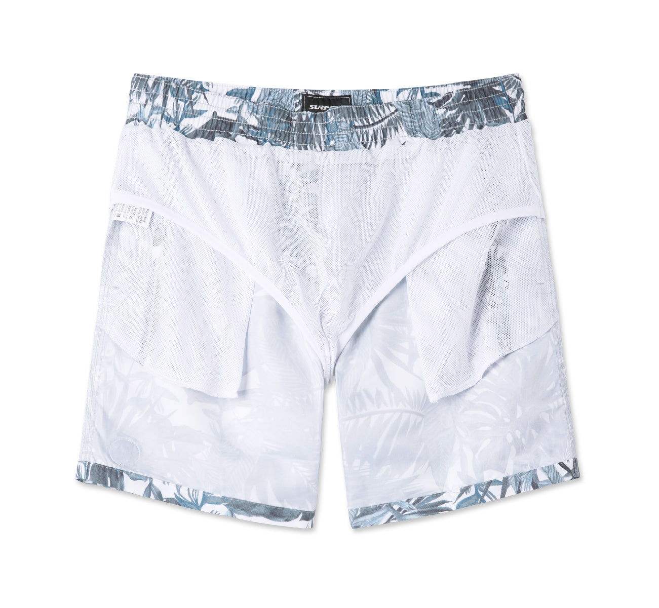 Traje de baño Hombre - Diseño estampado floral hojas grises - Secado rápido