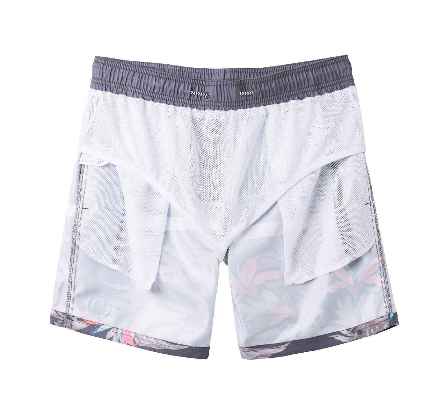 Traje de baño Hombre - Diseño estampado floral hojas rosadas - Secado rápido