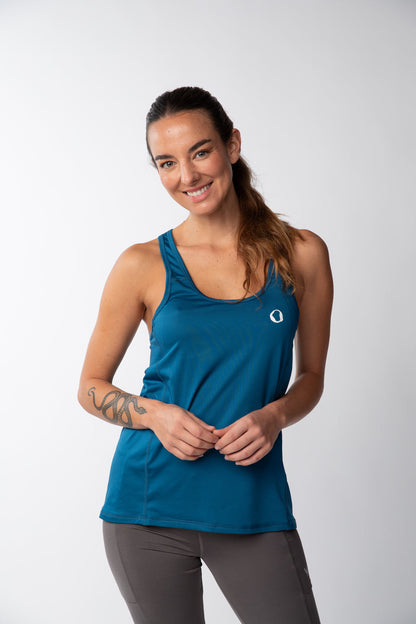 Polera Musculosa Mujer - Azul Petroleo