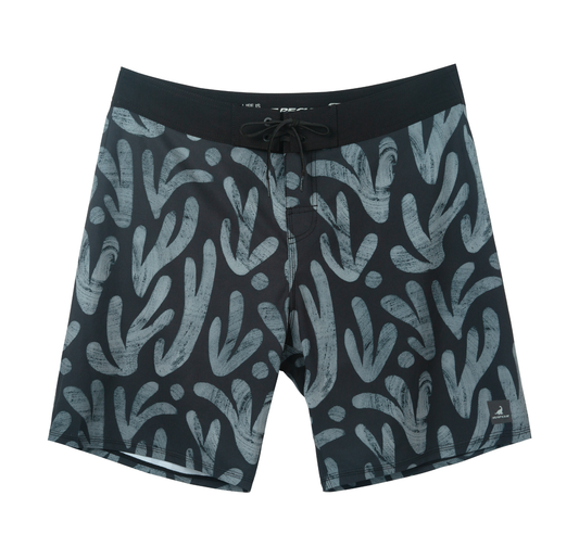 Traje de Baño Hombre estilo Boardshort - Diseño Cactus - Color Negro