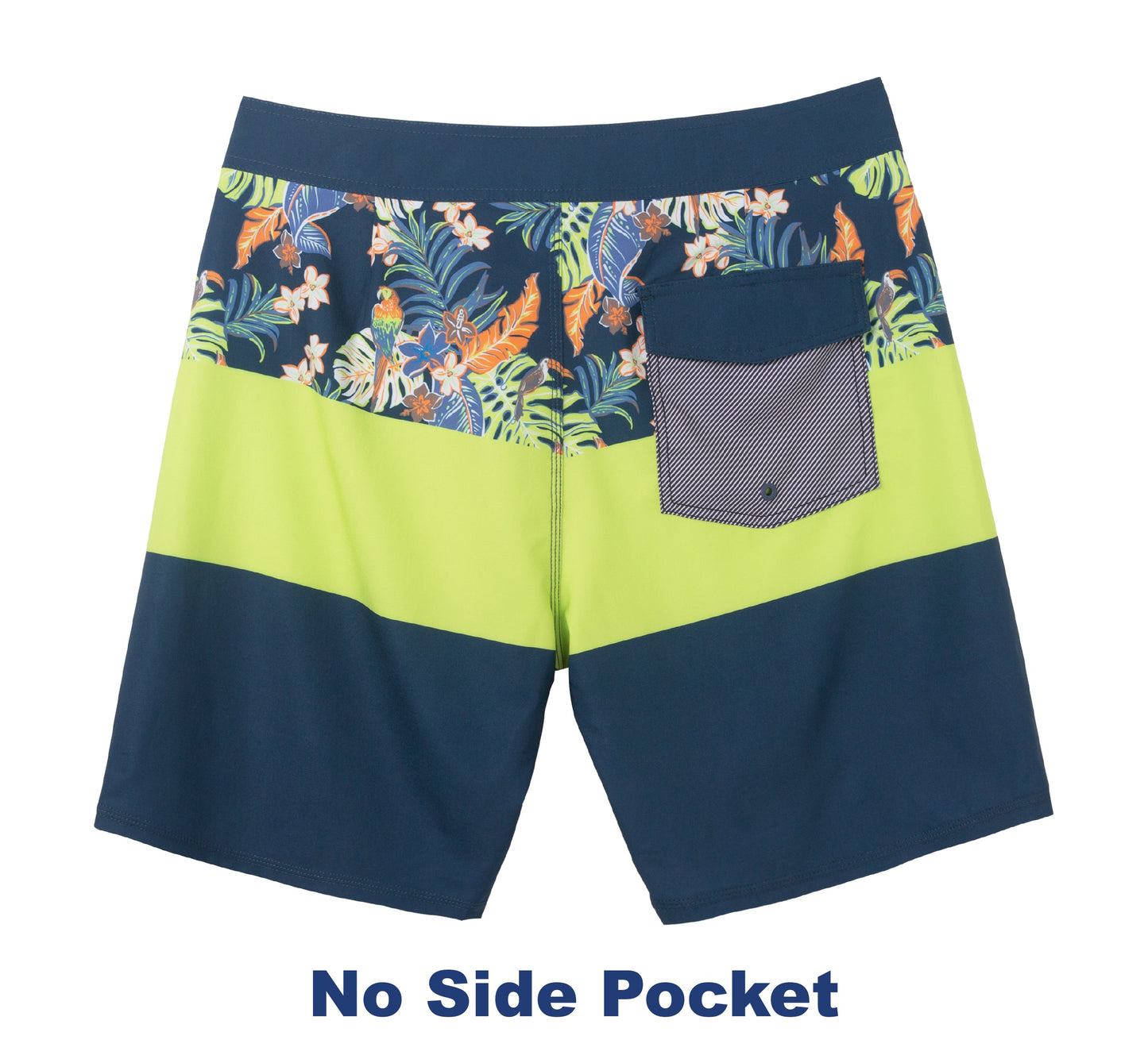 Traje de Baño Hombre estilo Boardshort - Diseño Tropical - Color Azul y Verde