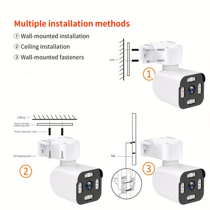 Cámaras PTZ para exteriores con vista de 360° - Sistema de seguridad para el hogar inalámbrico con visión nocturna a todo color, detección de movimiento AI y monitoreo en tiempo real