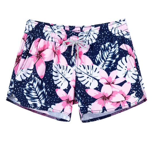 Boardshort Mujer Tiro largo diseño Flores Tropicales - Secado Rápido