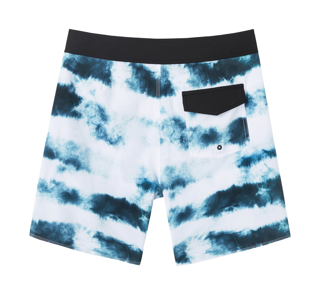 Traje de Baño Hombre estilo Boardshort - Diseño Tie Dye - Color Blanco y Azul