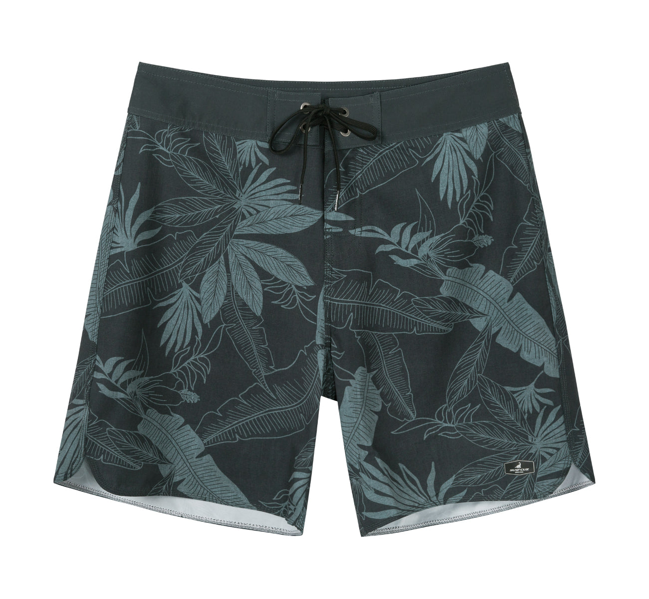 Traje de Baño Hombre estilo Boardshort - Diseño Hojas tropicales - Color Verde oscuro