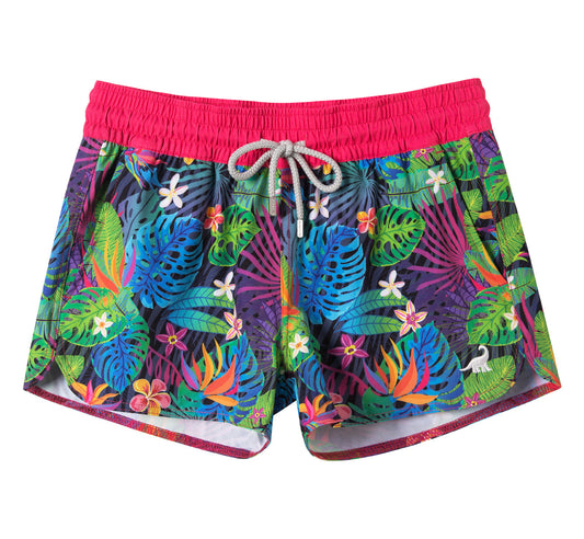 Boardshort Mujer Tiro largo diseño Monstera - Secado Rápido