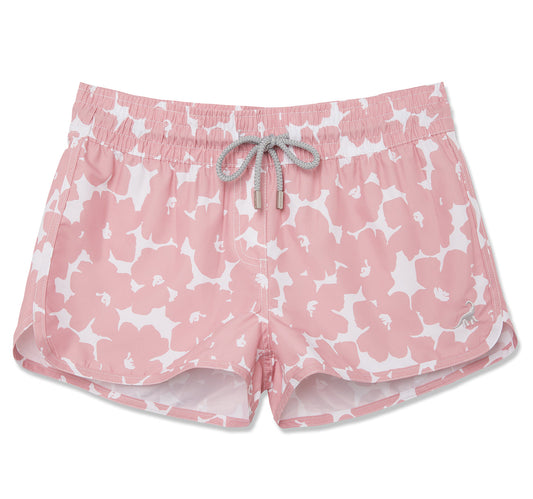 Boardshort Mujer Tiro corto diseño Flores rosadas - Secado Rápido