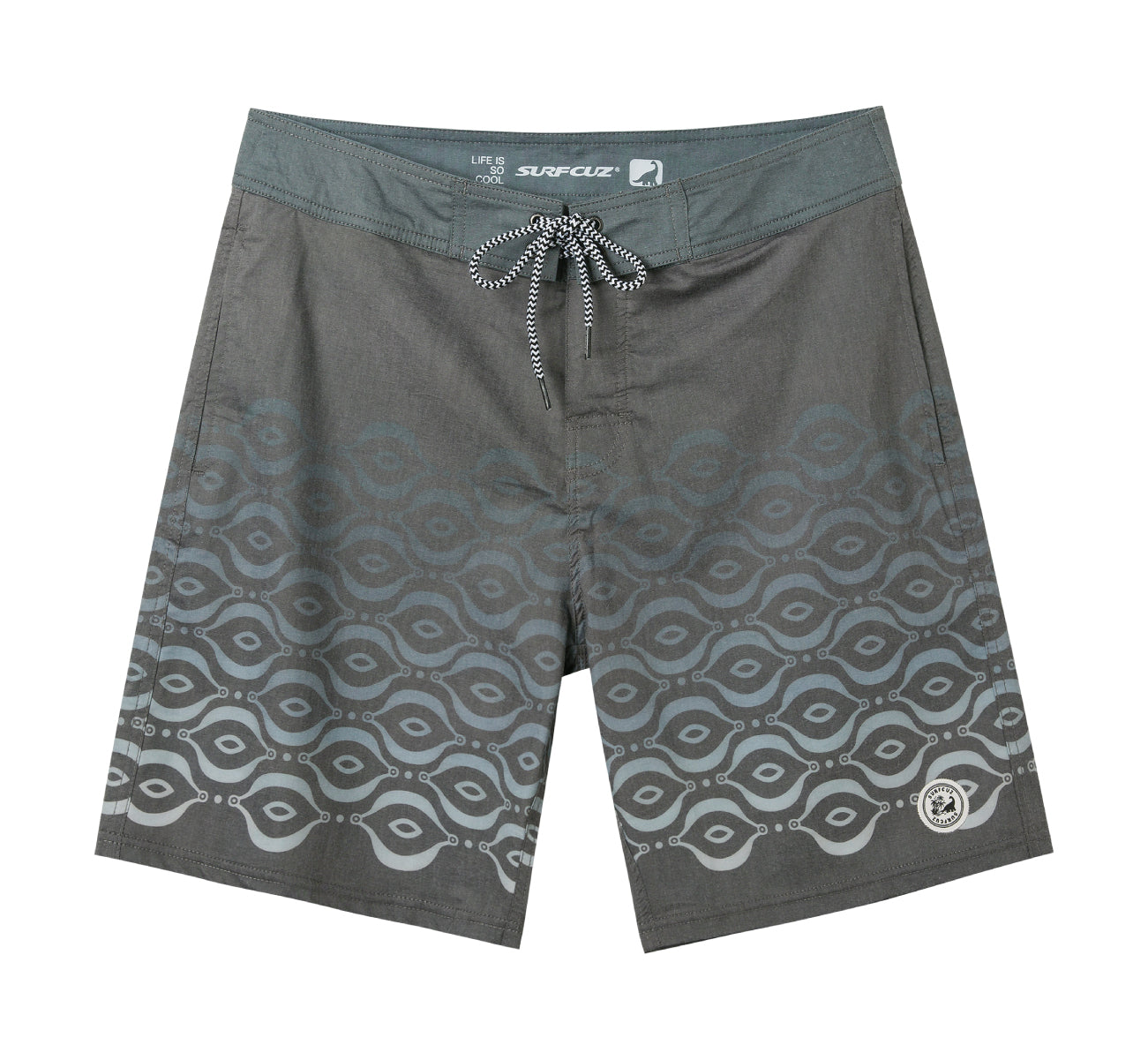 Traje de Baño Hombre estilo Boardshort - Diseño Geométrico - Color Gris Oscuro